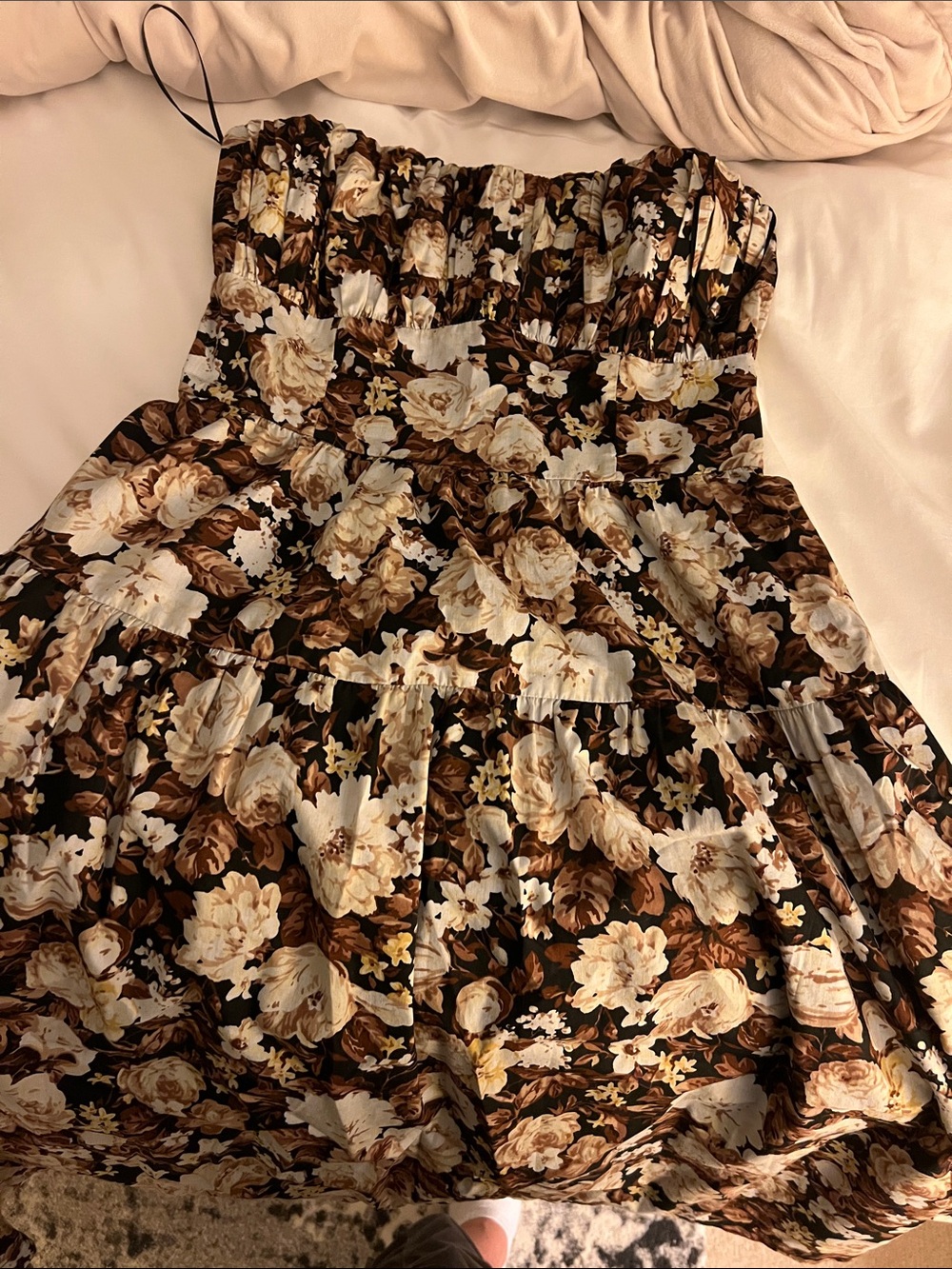 Abercrombie & Fitch Floral Strapless Midi Dress Size M